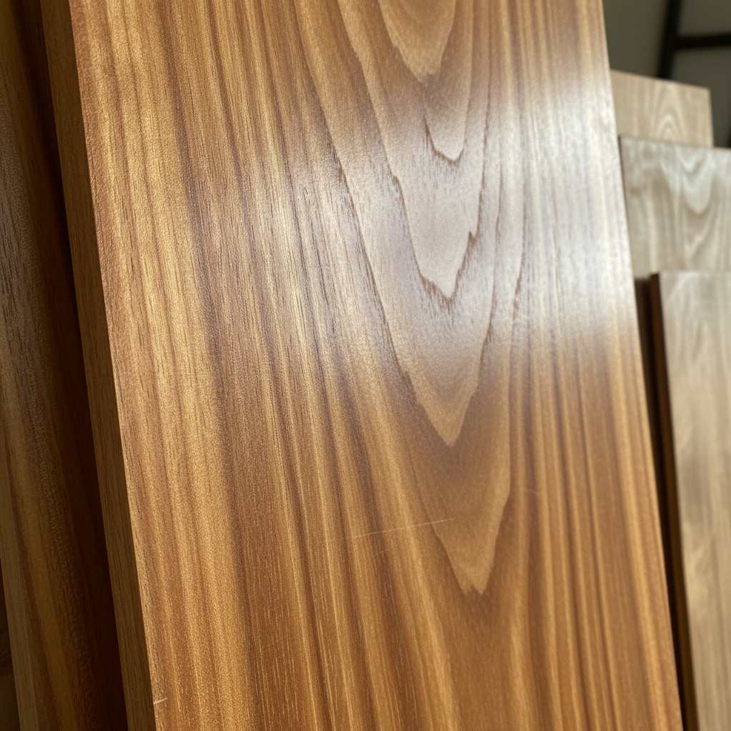 Sapele is famous for its "Ribbon Stripe" figure when quarter-sawn.