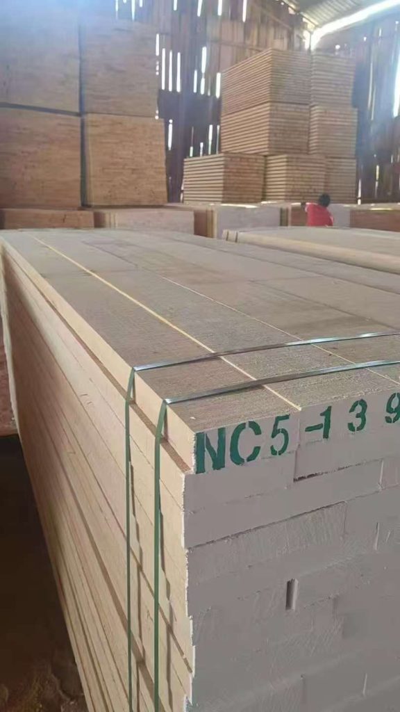 Ayous timber boards showing light color and straight grain