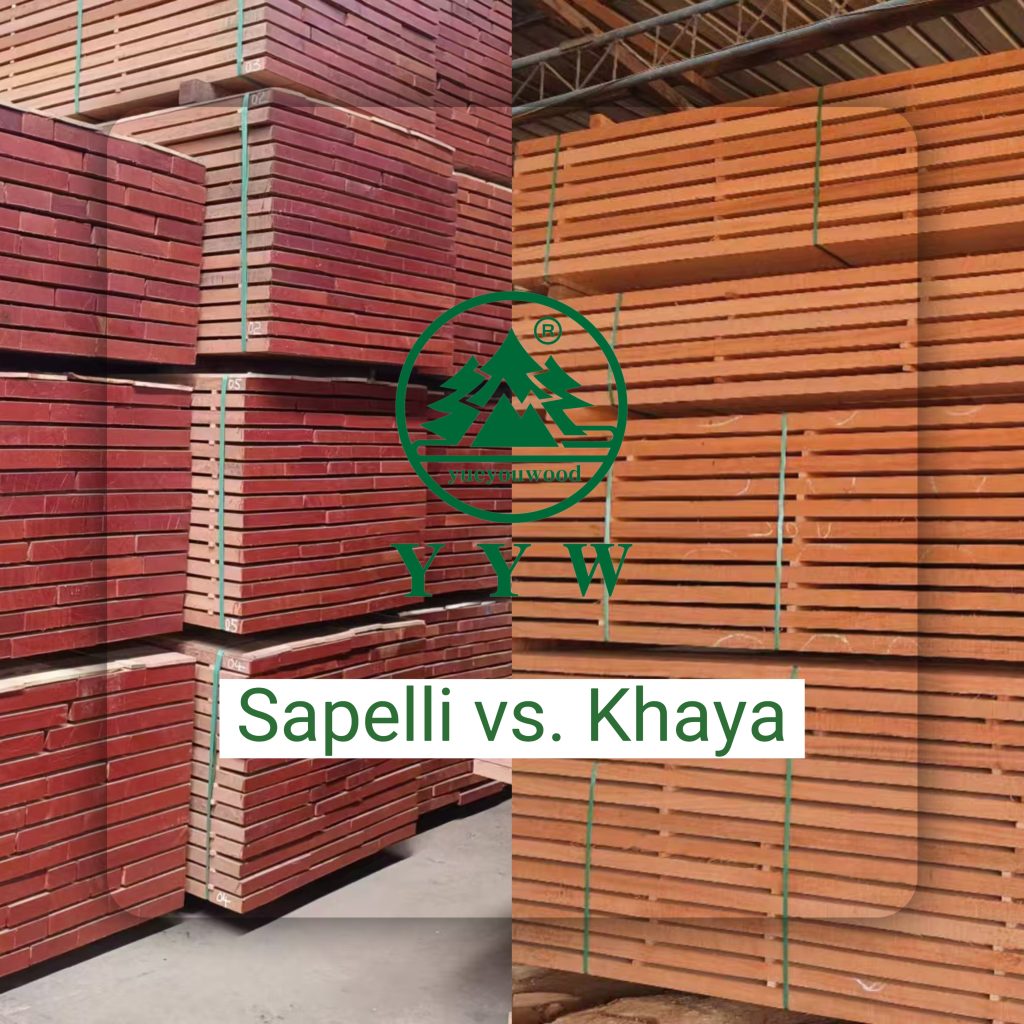 Khaya vs Sapelli African Mahogany grain comparison