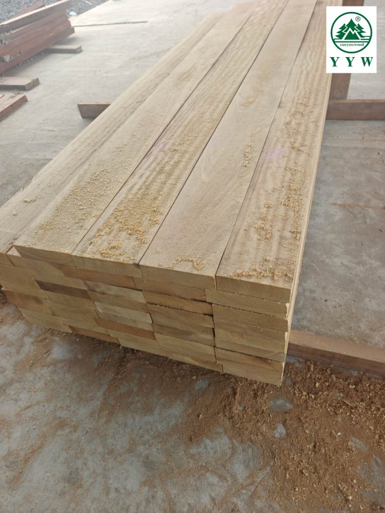 Iroko sawn timber natural grain and color