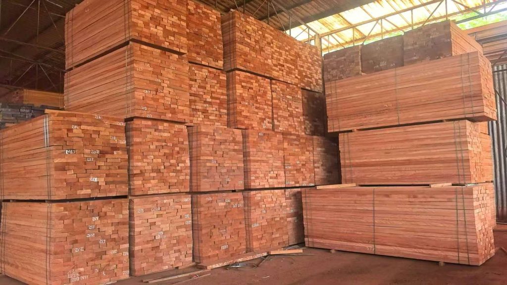 kd okoume timber bundles