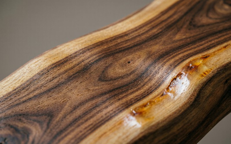 Close-up of acacia wood grain