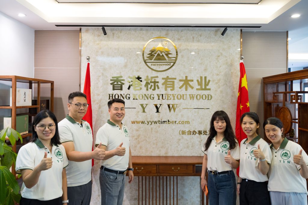 YYW Timber staff group photo in company uniforms