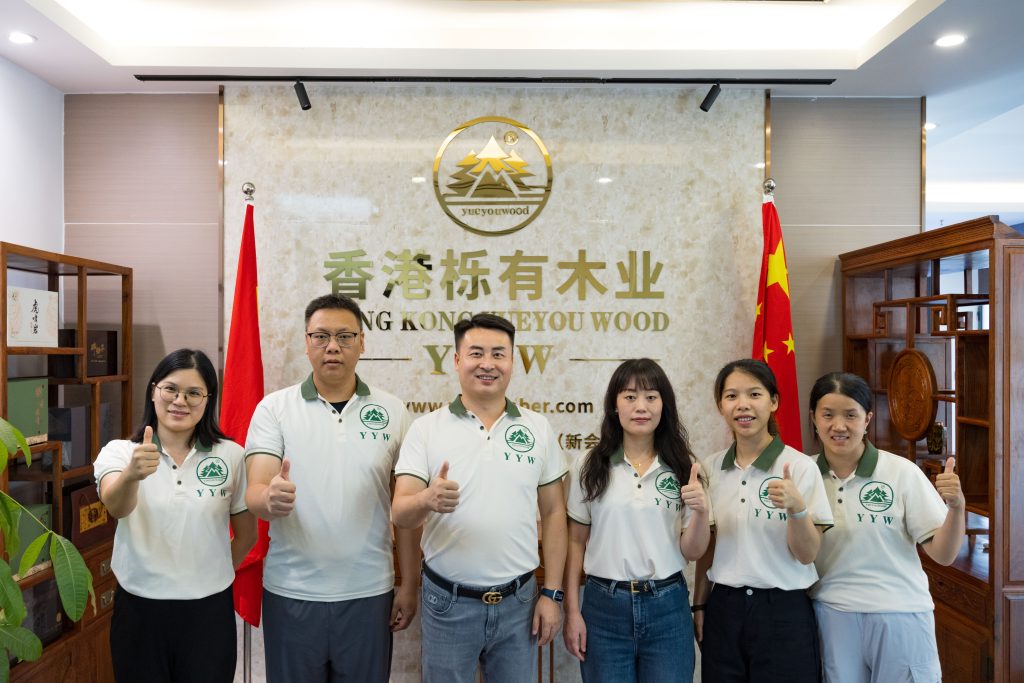 YYW Timber staff group photo in company uniforms