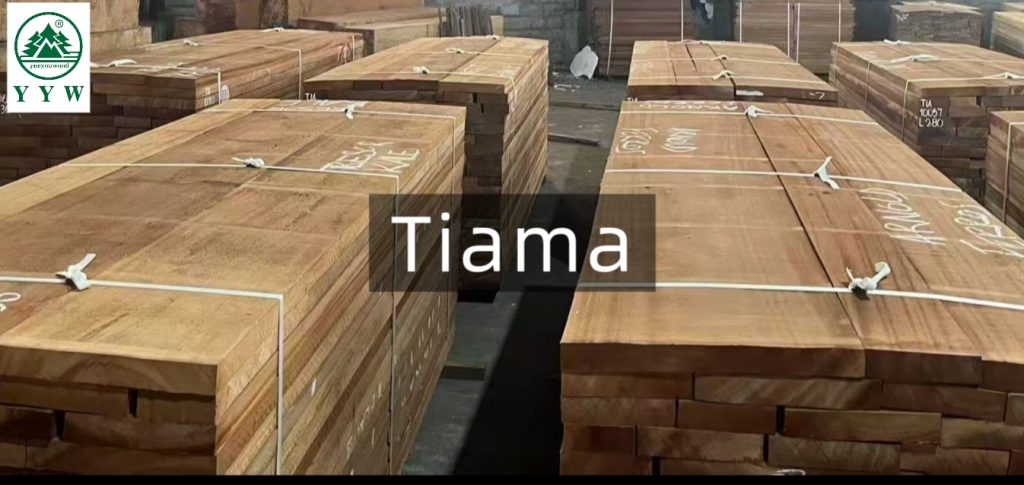 tiama wood grain close-up