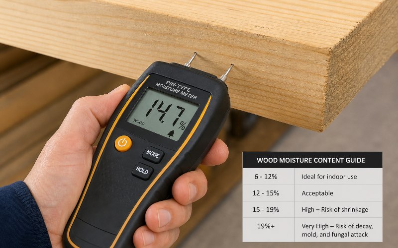 Timber moisture content measurement using a pin-type moisture meter